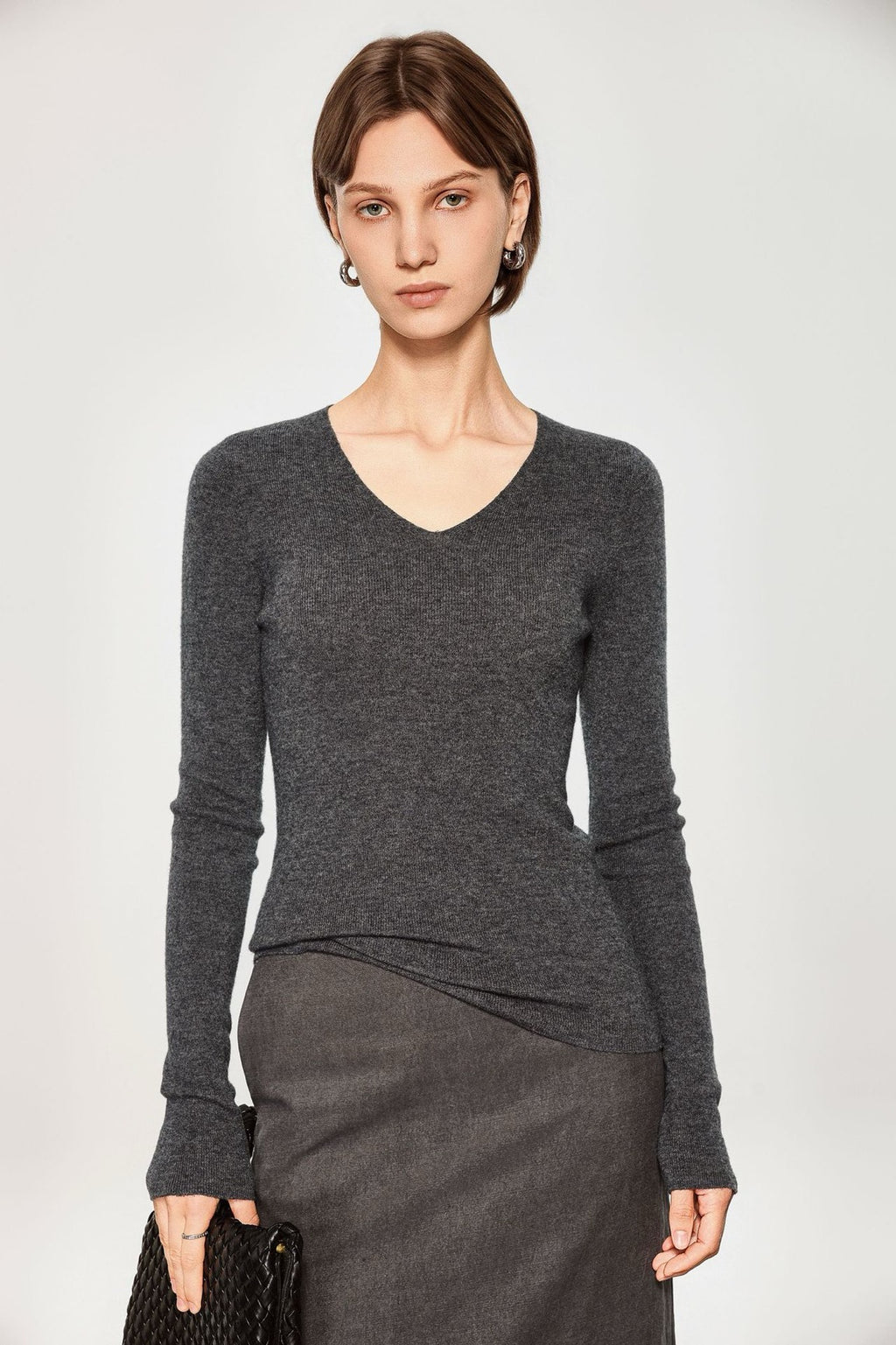 Sous-vêtement technique sans coutures, lavable en machine, col en V, en maille de laine fine