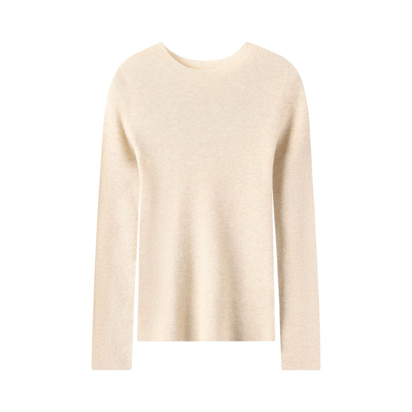 Sous-vêtement technique sans coutures, lavable en machine, en maille fine de laine à col rond