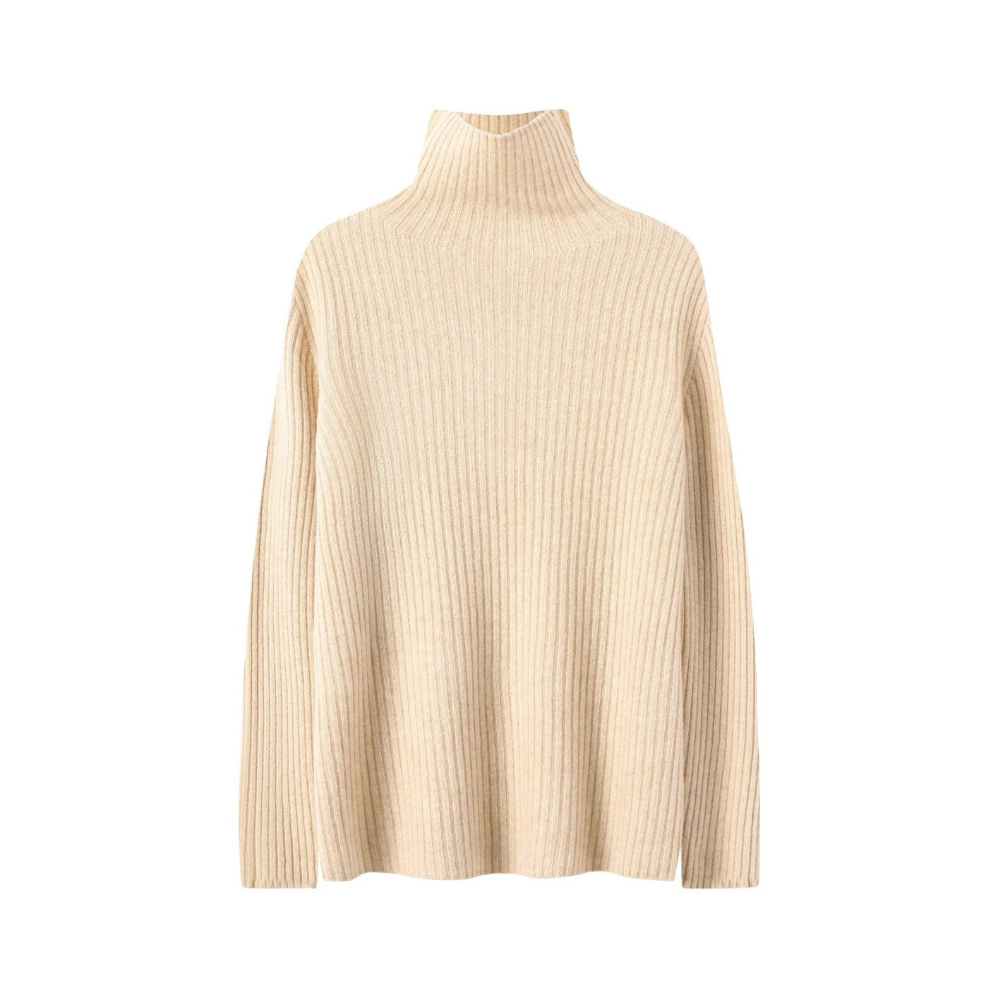 Pull en maille 100 % laine de mouton pour femme, pull côtelé sans couture, haut décontracté à manches longues