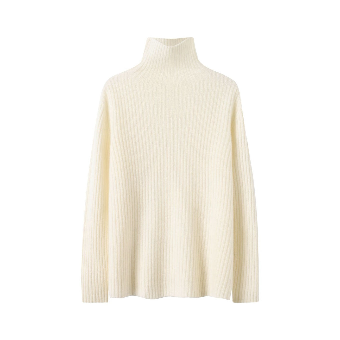 Pull en maille 100 % laine de mouton pour femme, pull côtelé sans couture, haut décontracté à manches longues