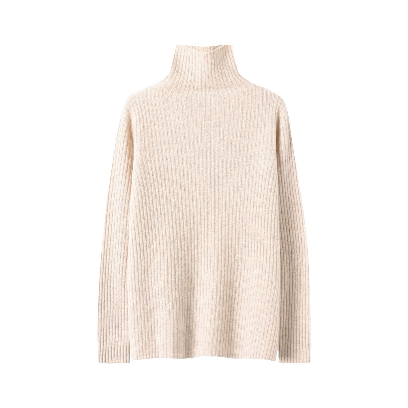 Pull en maille 100 % laine de mouton pour femme, pull côtelé sans couture, haut décontracté à manches longues