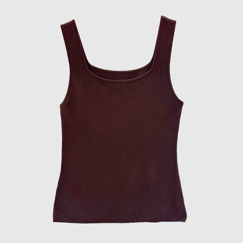 Gilet tricoté en mélange de soie de mûrier et de laine