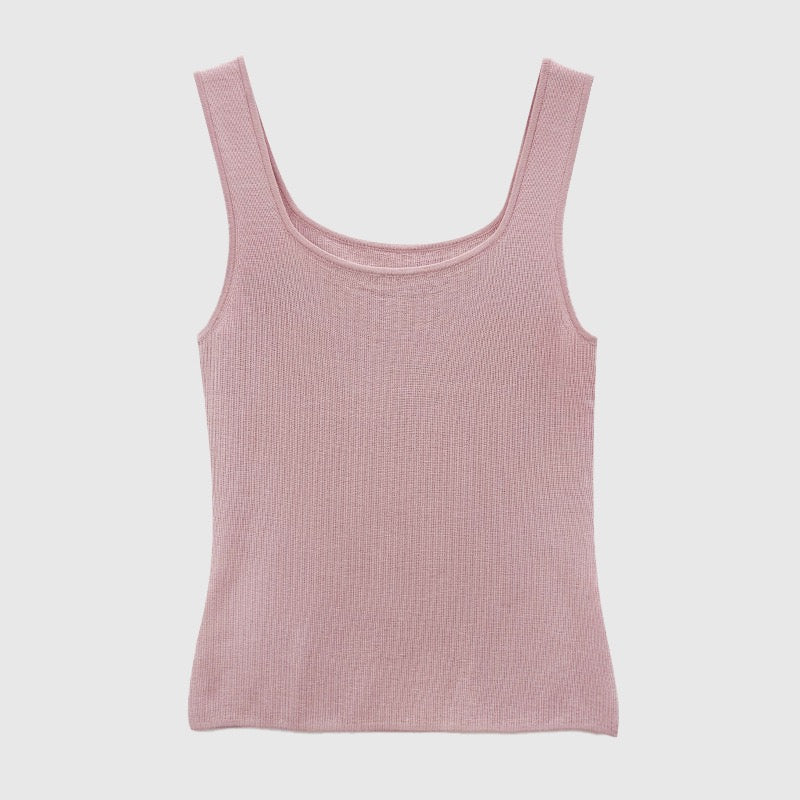 Gilet tricoté en mélange de soie de mûrier et de laine
