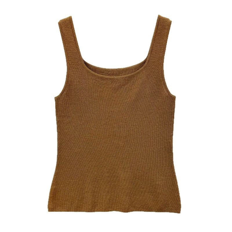 Gilet tricoté en mélange de soie de mûrier et de laine