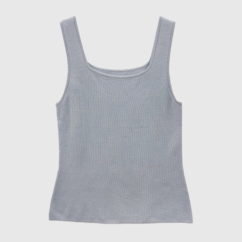 Gilet tricoté en mélange de soie de mûrier et de laine