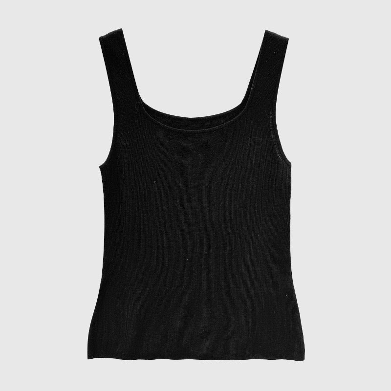 Gilet tricoté en mélange de soie de mûrier et de laine