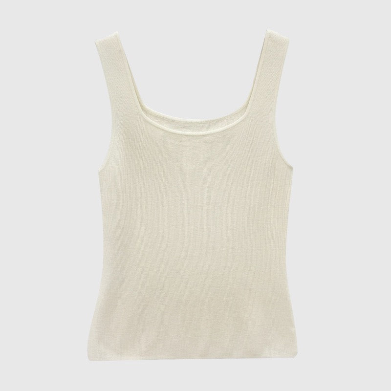 Gilet tricoté en mélange de soie de mûrier et de laine
