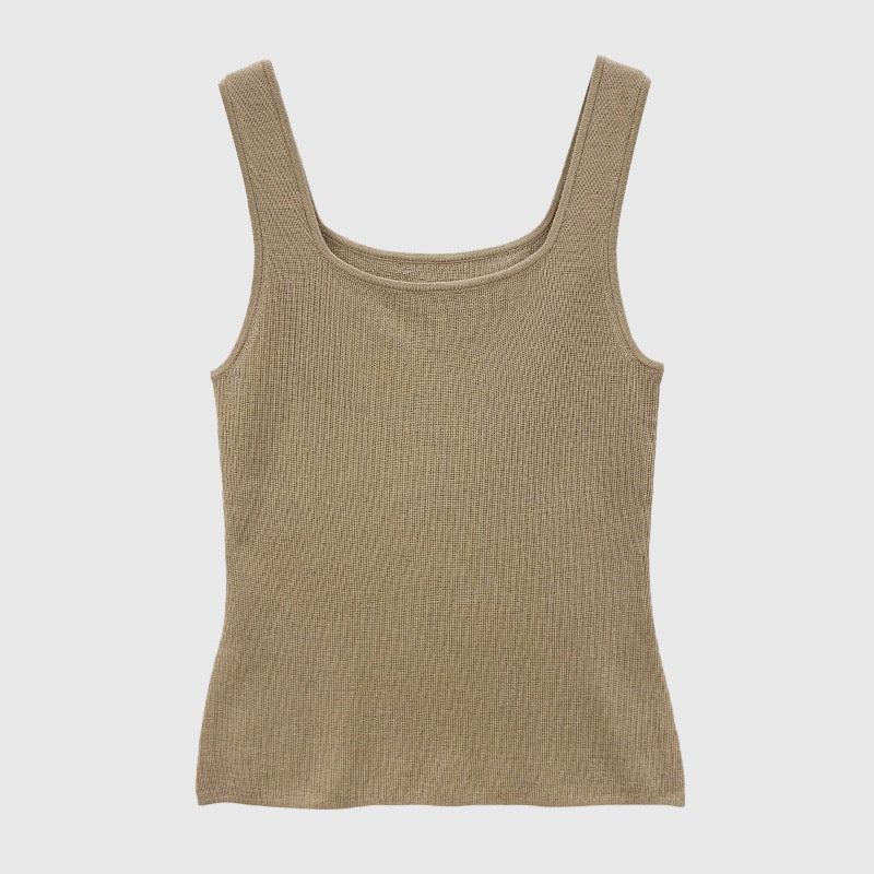 Gilet tricoté en mélange de soie de mûrier et de laine