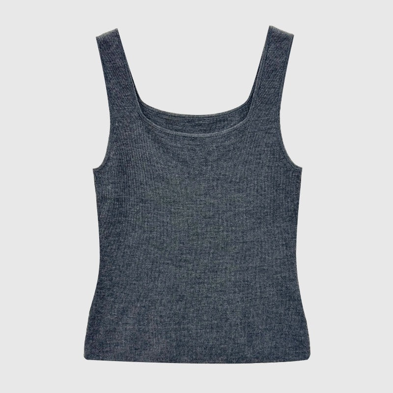 Gilet tricoté en mélange de soie de mûrier et de laine