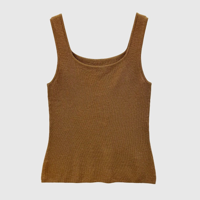 Gilet tricoté en mélange de soie de mûrier et de laine