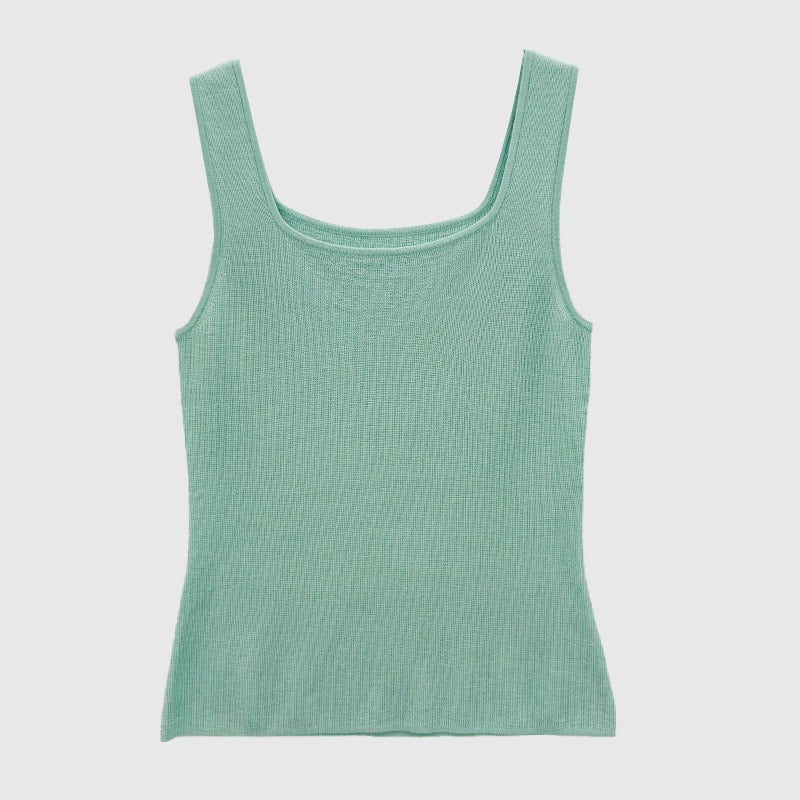 Gilet tricoté en mélange de soie de mûrier et de laine
